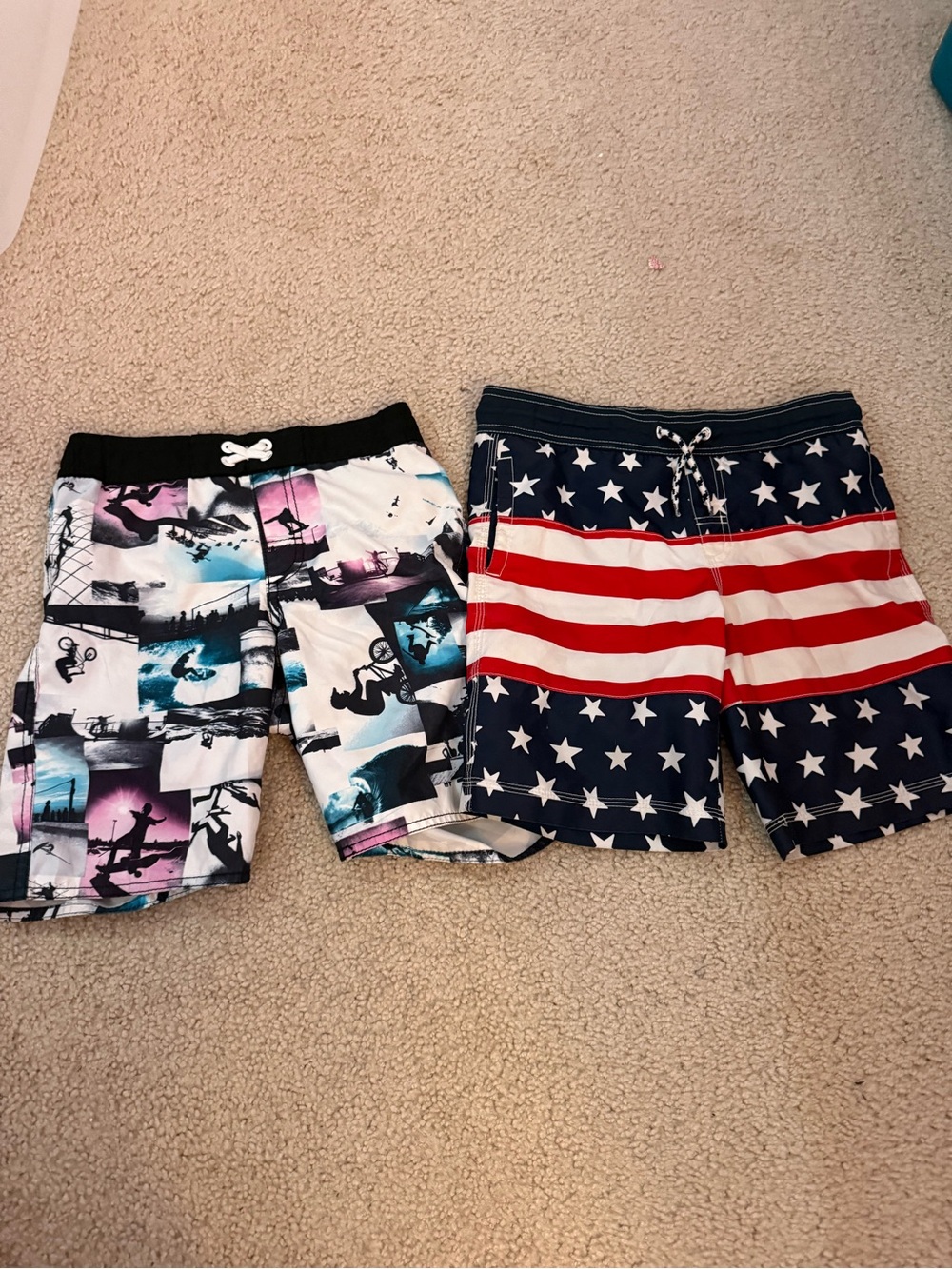 Old Navy Boys Swim Shorts - Multicolor & Navy/Red/White